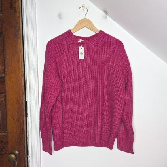 MARINE LAYER Cotton Wool Blend Oversized Crewneck Chunky Knit Sweater NEW Size S - Picture 1 of 10
